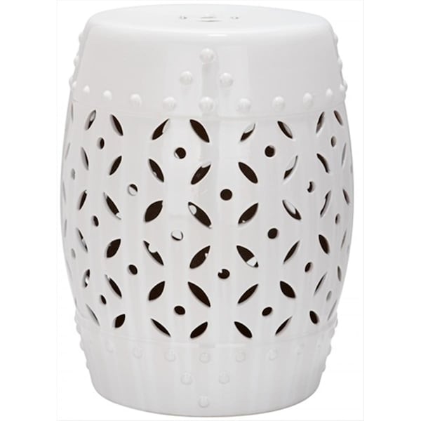 Safavieh Ceramic Lattice Coin Garden Stool - White ACS4510A - main